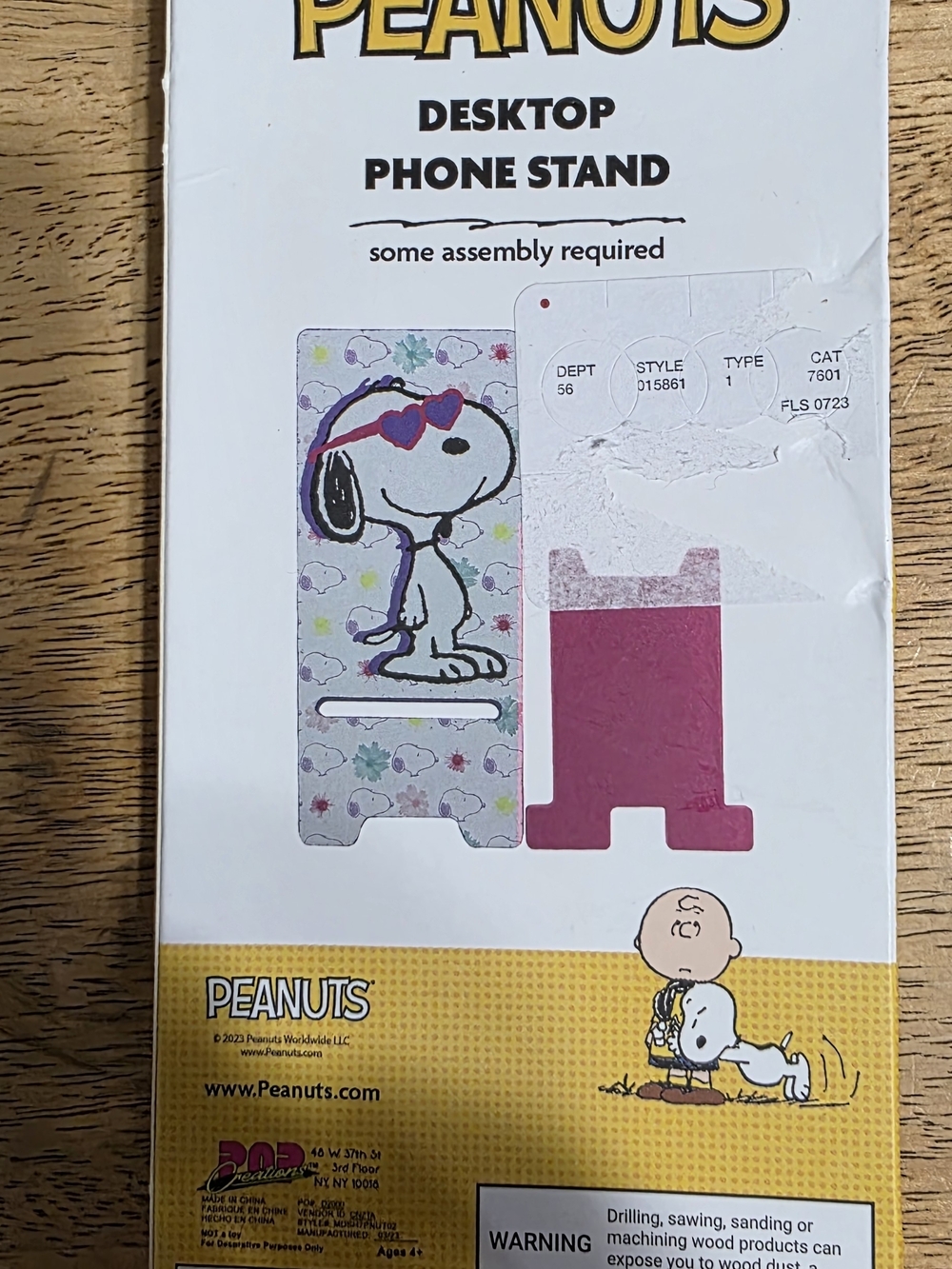 Peanuts Snoopy Floral White & Pink Desktop Phone Stand